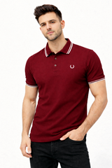 Premium Double PK Cotton Polo Mehroon T-shirt #1003