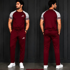 Premium Mehroon Dryfit Summer Tracksuit #1007