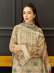 3 PCS UNSTITCHED SUIT|FABRIC Linen #1004