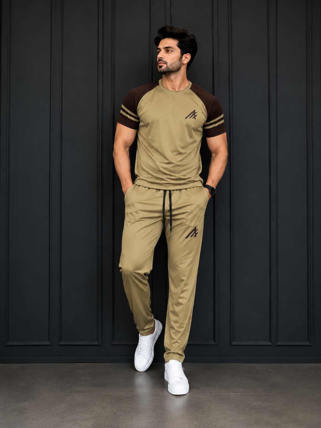 Premium Beigh  Dryfit Summer Tracksuit #1007