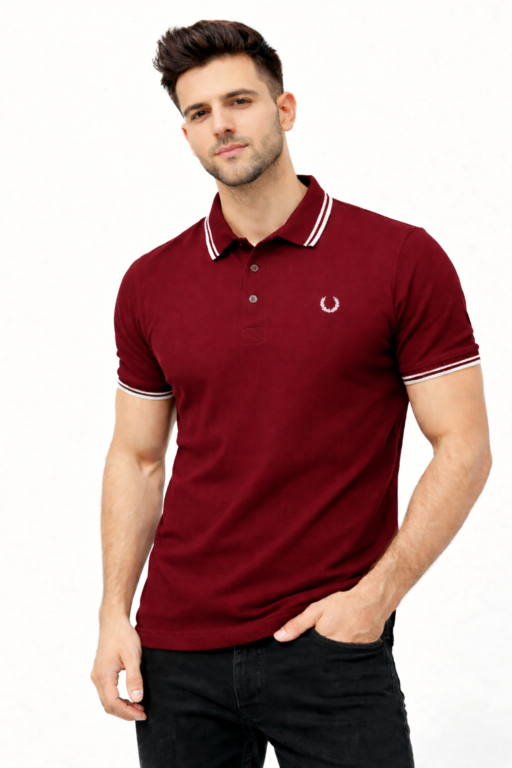 Premium Double PK Cotton Polo Mehroon T-shirt #1003