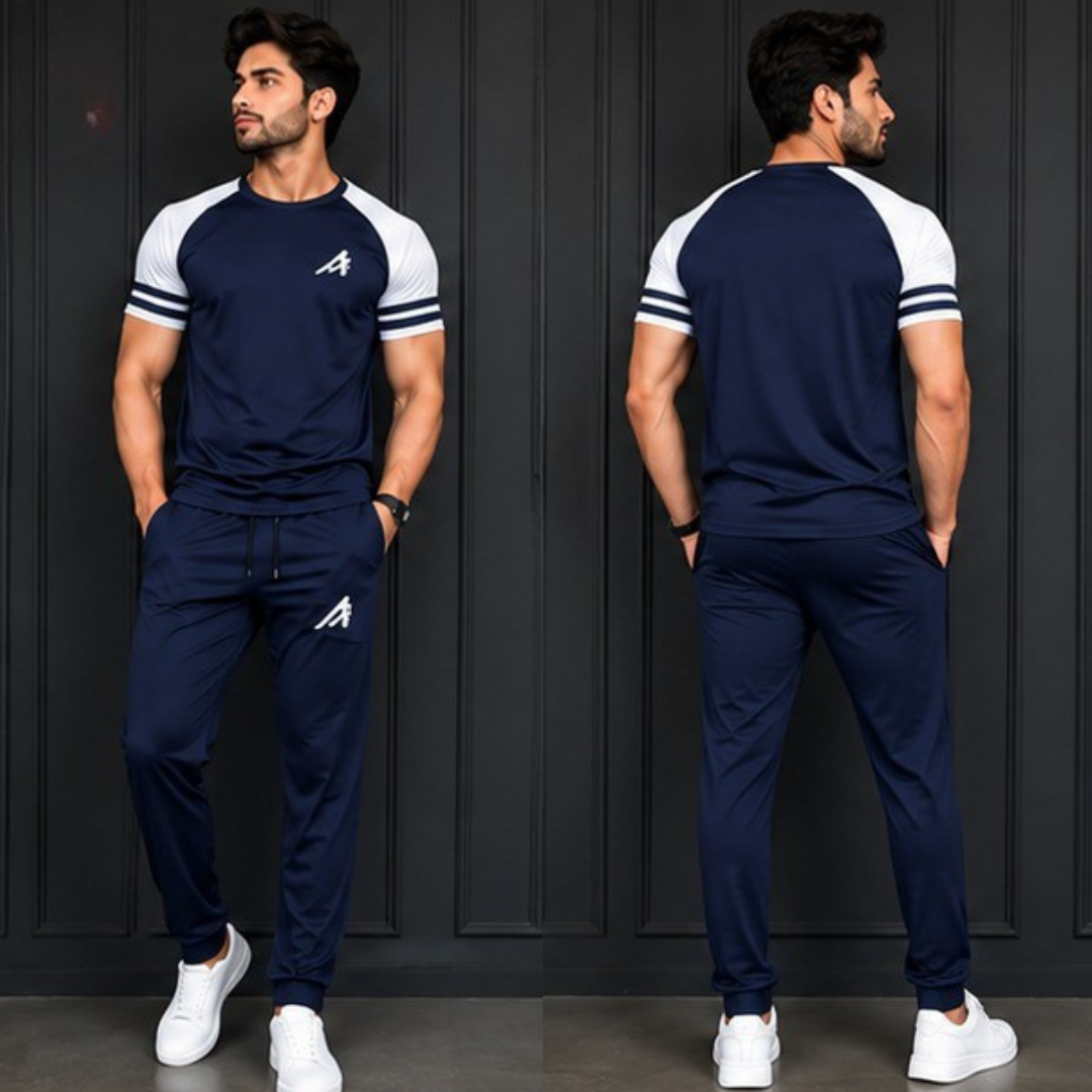 Premium Blue Dryfit Summer Tracksuit #1007
