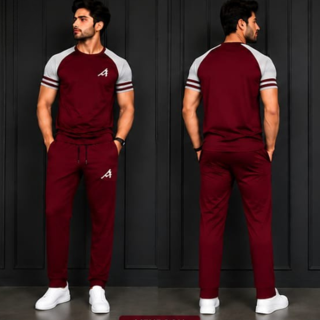 Premium Mehroon  Dryfit Summer Tracksuit #1007