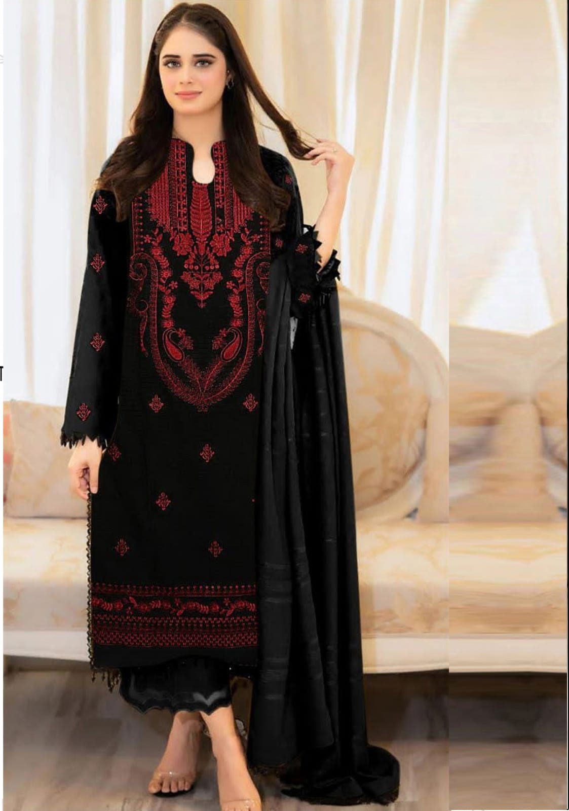 3 PCS UNSTITCHED SUIT|FABRIC Lawn90/88 #1006
