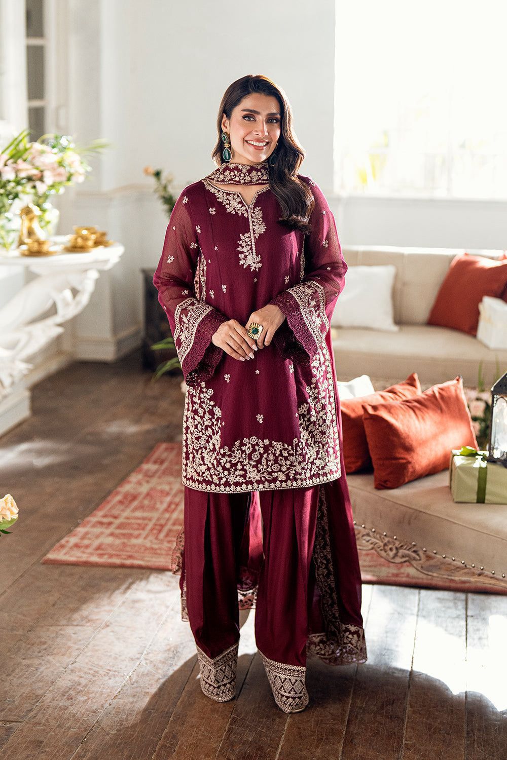 3 PCS UNSTITCHED SUIT|FABRIC Lawn90’88 #1006