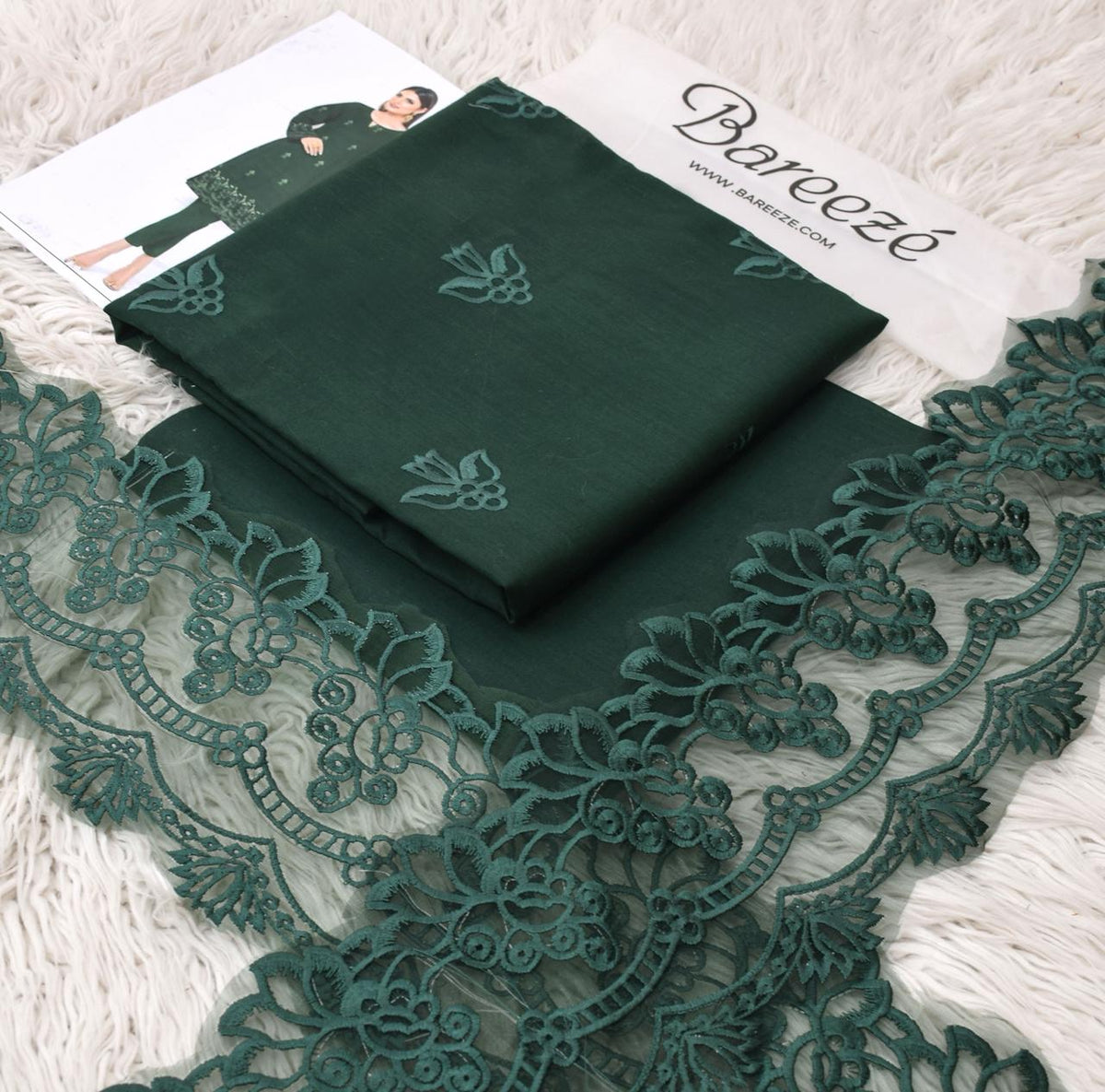 LAWN 2PC Embroidered UNSTITCHED SUIT|  #1010