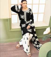 3PCS UNSTITCHED SUIT  FABRIC lawn90/70 #1005