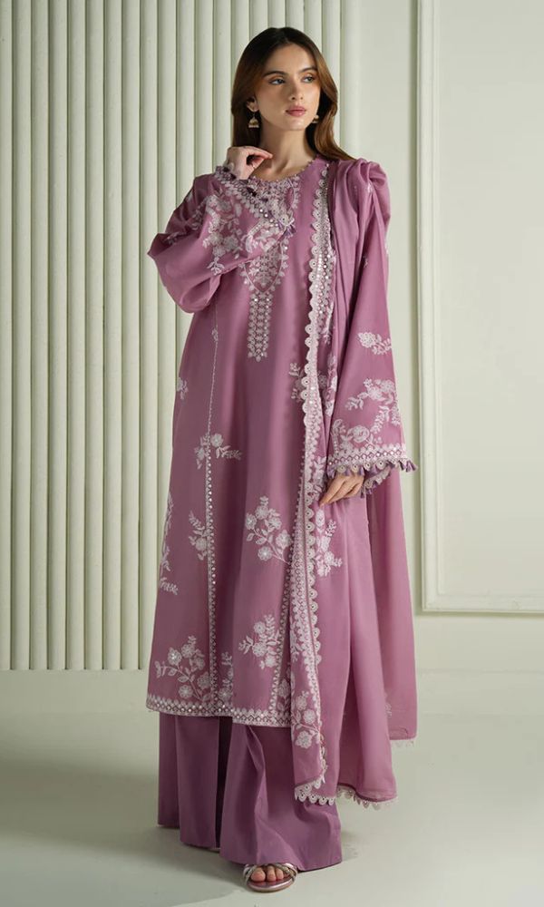 3PCS UNSTITCHED SUIT  FABRIC lawn90/70 #1005