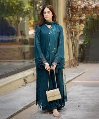 3 PCS UNSTITCHED SUIT|FABRIC Lawn90’88 #1006